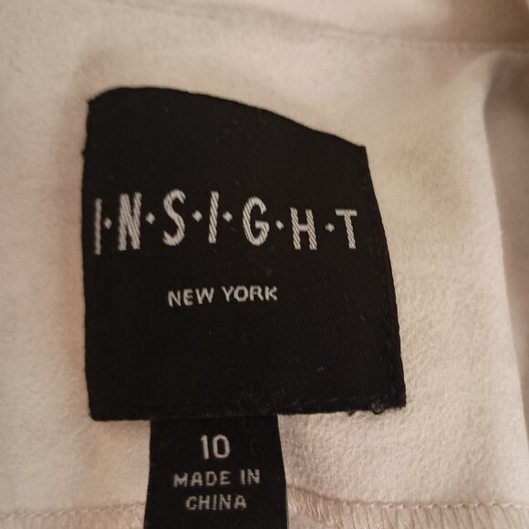 Insight Off White Faux Suede Moto Jacket Womens 10 - Picture 9 of 16